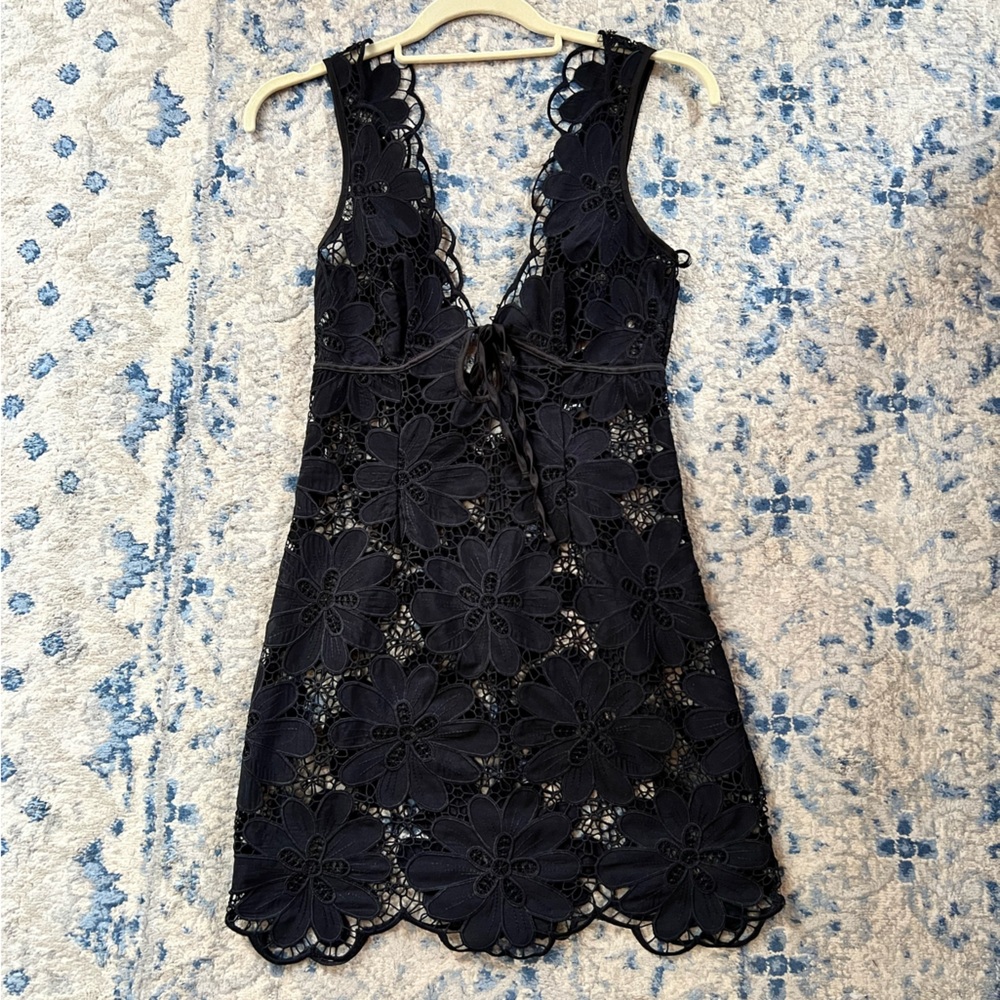 For love and lemons Malika Black Lace Floral Dress - Picture 3 of 7